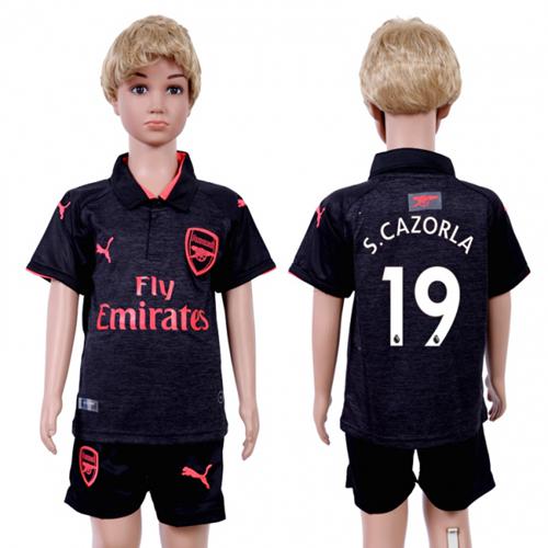 Arsenal #19 S.Cazorla Sec Away Kid Soccer Club Jersey